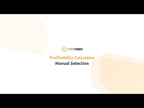 Profitability Calculator - Manual Selection