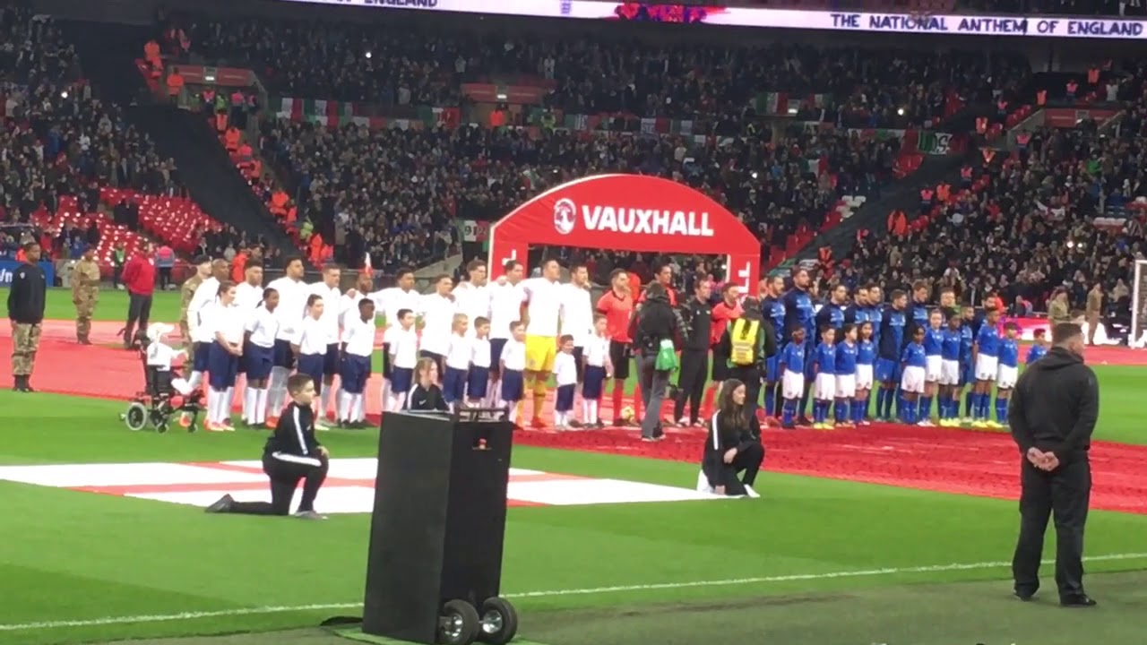 England v Italy National Anthem Wembley 27/03/2018 YouTube