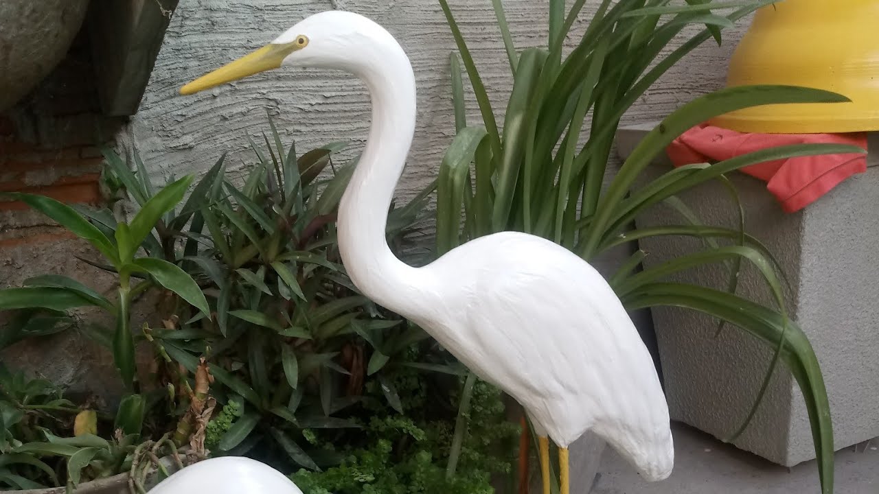 garças de cimento, como dar um bom acabamento