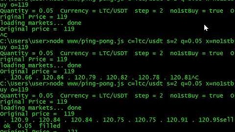 Node JS ping pong cryptocurrency trading bot