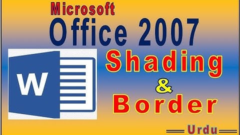 Shading & Border in Ms Office Word (Urdu)