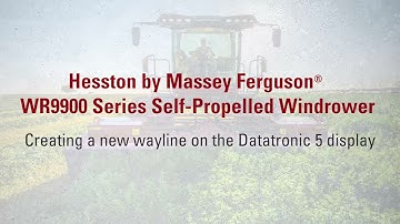 Creating a new wayline on the Datatronic 5 display in a Hesston by Massey Ferguson WR9900 Windrower