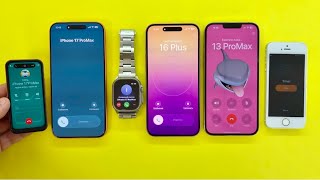 Incoming Outgoing Call Two iPhone 17ProMax + Apple Watch Ultra 2 & iPhone 16Plus/ 13ProMax/ 5S