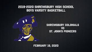 SHS Boys Varsity Basketball vs. St. John's - Feb 19, 2020