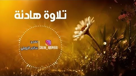 تلاوة هادئه تريح القلب والنفس * آمَنَ الرَّسُولُ بِمَا أُنزِلَ إليه * القاريء سالم الرويلي