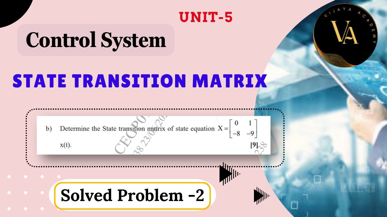 Solved Problem -2 | State Transition Matrix | Control System | Vijaya ...