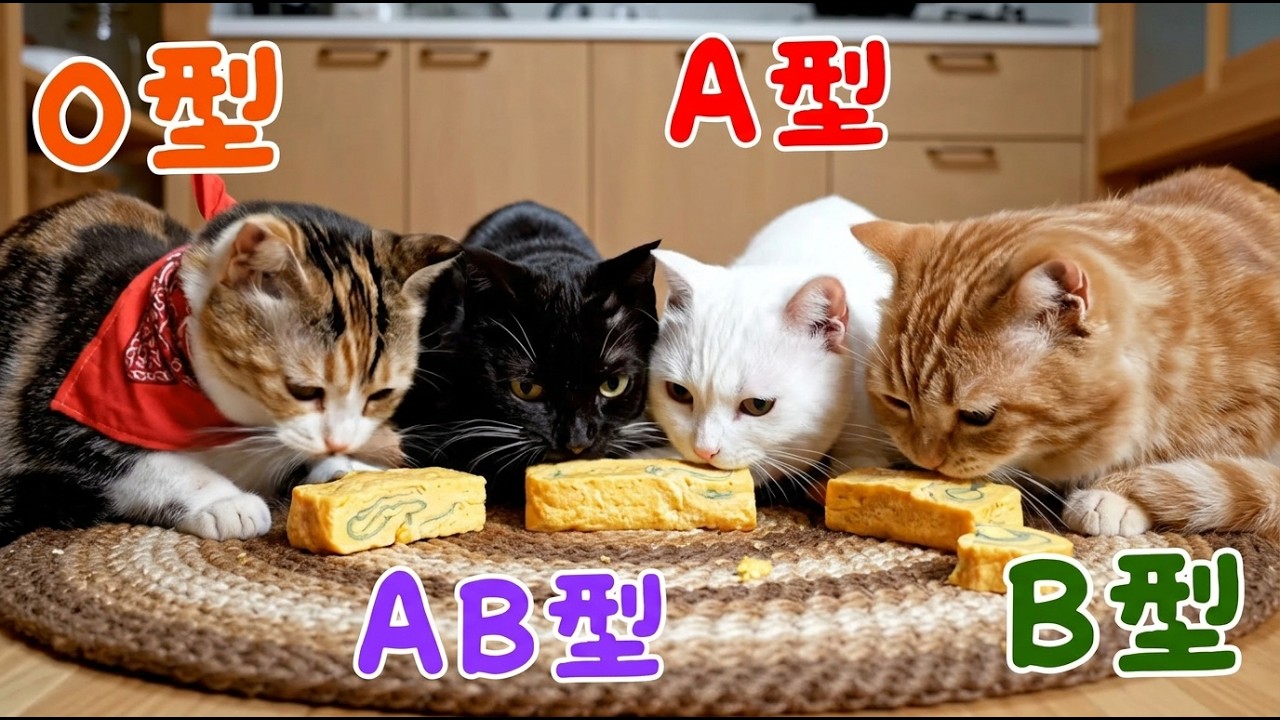【血液型あるある】【意外な違い？】絶品たまご焼きができるまで🐱🍳 準備から完成までの個性が強すぎて大騒動に！？一生懸命に巻く姿が可愛すぎる
