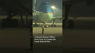 Unfazed Chinese Officer Goes Viral As Trump’s Jet Lands Behind Him | Firstpost News | N18G