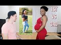 Trying On My PRE-PREGNANCY Clothes| 3rd Trimester| Belly Progression