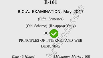 May 2017 Dcrust BCA 5th Sem Principle of Internet & Web Design Question Paper