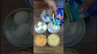 Foxtail millet ,drumstick coconut milk curry, elephant yam fry, egg, curd, apple, boiled sprouts