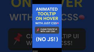 Animated Tooltip on Hover in 1 Min (No JS!) 🧠 #codingshorts #css #subscribe #viralshort Wealth
