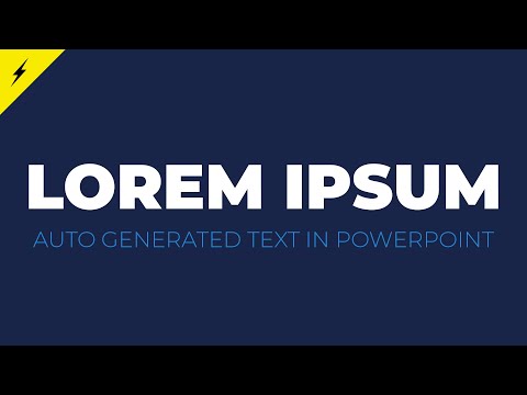 Video: Bagaimana cara memasukkan Lorem Ipsum di PowerPoint?