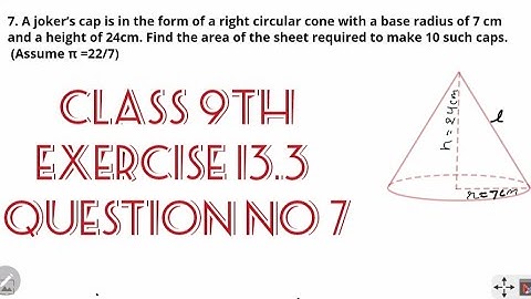 ncert class 9 maths chapter 13(surface areas and volumes) exercise 13.3 question 7