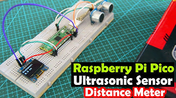 Raspberry Pi Pico Ultrasonic Sensor distance meter, raspberry Pi Pico Project for beginners