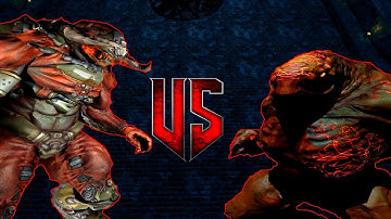 Cyberdemon vs Berzerk Hunter - DOOM 3 Monster Infighting - DOOM RETRO ARENA