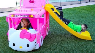 Wendy Pretend Play with The Wheels On The Bus Song Hello Kitty Toy