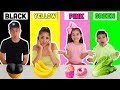 LAST TO STOP EATING THEIR COLORED FOOD CHALLENGE WINS $1,000 | Jancy Family