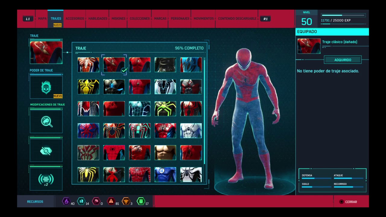 Spider man ps4 todos los trajes - YouTube