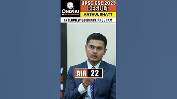 UPSC 2023 Topper Mock Interview ANSHUL BHATT AIR 22 IGP Program | OnlyIAS 🔥 #UPSCResult2023 #Shorts