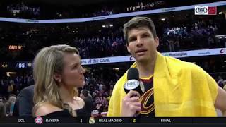 Kyle Korver reacts to LeBron James's game-winning three in Game 5 | CAVS-PACERS | NBA PLAYOFFS