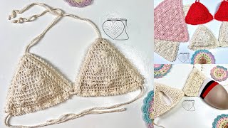 Biquíni de crochê florzinha com bojo removível PP,P,M,G eGG