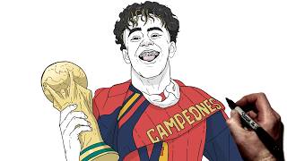 How To Draw Lamine Yamal World Champion | Step By Step | World Cup 26 @ArtSimple
