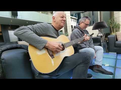 April 12, 2023 Hanging with Tommy Emmanuel for a while this morning in Iceland. "Scarlett's world"