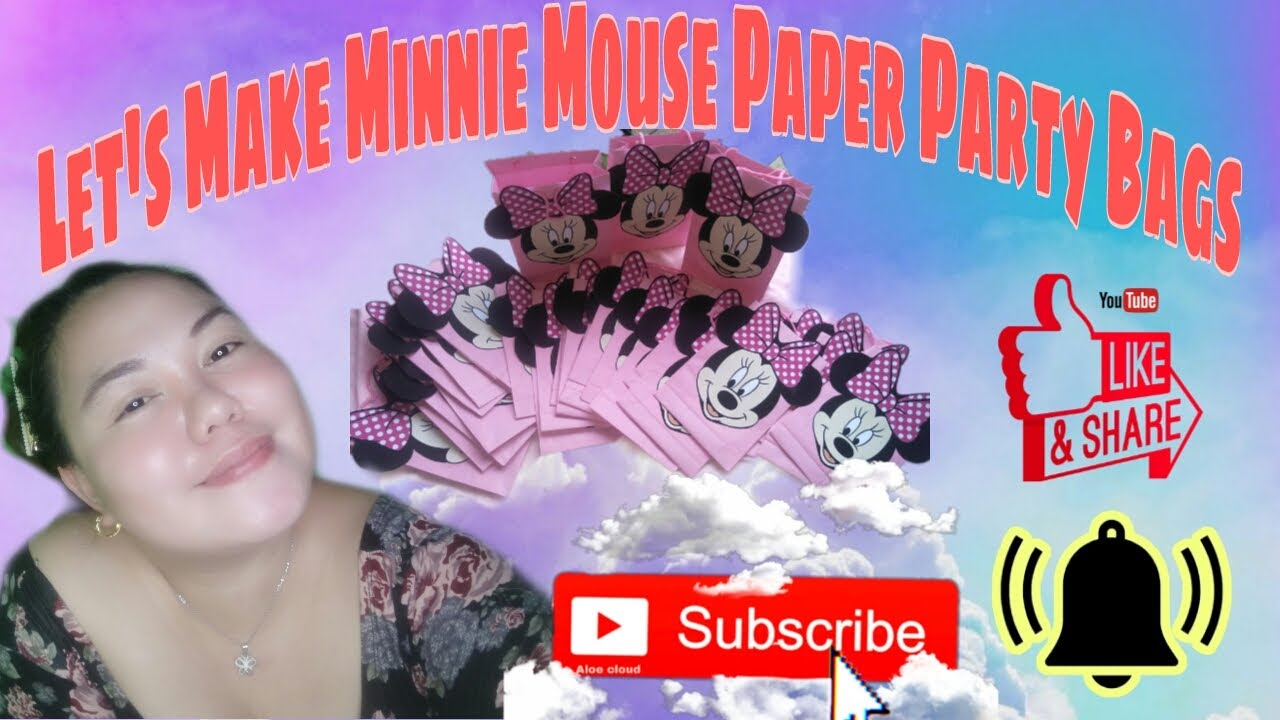 how to make minnie mouse paper party bags.
