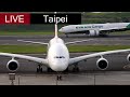 Airport live stream taipei taoyuan emirates a380 singapore airlines eva air 787 with atc