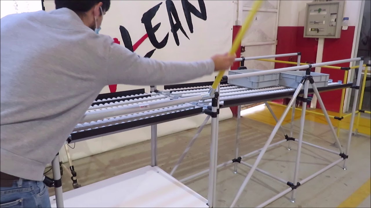 Lean Manufacturing - 4Lean - Box Tilt Rolls Rack - Mizusumashi - YouTube