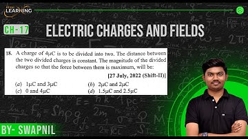 A charge of 4uC is to be divided into two. The distance between the two divided charges is constant.