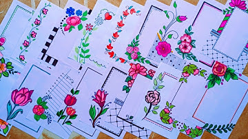 20 BEAUTIFUL BORDER DESIGNS/PROJECT WORK DESIGNS/A4 SHEET/FILE/FRONT PAGE DESIGN FOR SCHOOL PROJECTS