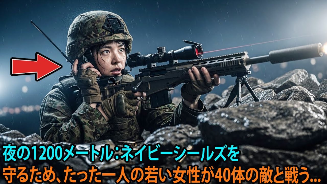 夜の1200メートル：ネイビーシールズを守るため、たった一人の若い女性が40体の敵と戦う。