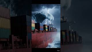 Cargo ship stuck in storm