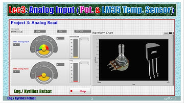 3- Analog Input | LM35 Sensor | Potentiometer | LabVIEW interface for Arduino| Kyrillos Refaat