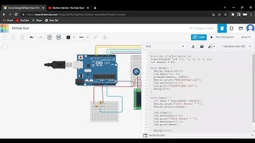 Simulasi Arduino Menggunakan TinkerCAD ; Menampilkan Data ADC pada LCD 16x2