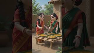 "Tiny Dolls Make Sweet Aamshotto from Village Mangoes"#shorts #shortvideo #animation