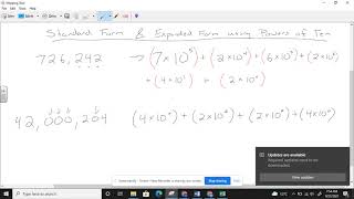 Standard Form & Expanded Form using Powers of Ten