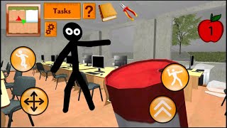 Stickman Teacher Neighbor School Escape 3D - Level 1 - Gameplay screenshot 2