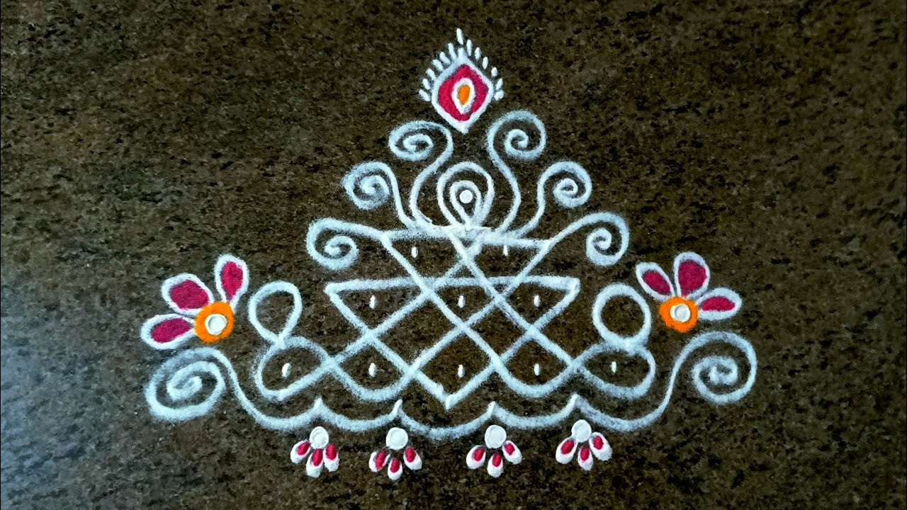 Friday easy main door rangoli||friday lotus rangoli festival easy ...