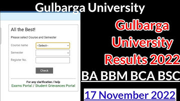 Gulbarga University Results CBCS BA Bcom BSC BCA BBA BSW BFA will announce soon Watch video till end