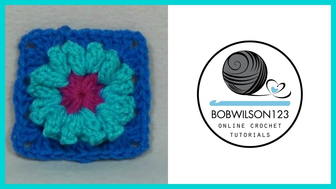 Crochet Popcorn flower granny Square YouTube