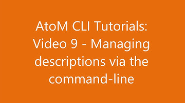 AtoM CLI Tutorials: Video 9 - Managing descriptions from the command-line