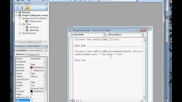Making a simple game in Visual Basic for MS Word 2007 part 2.avi