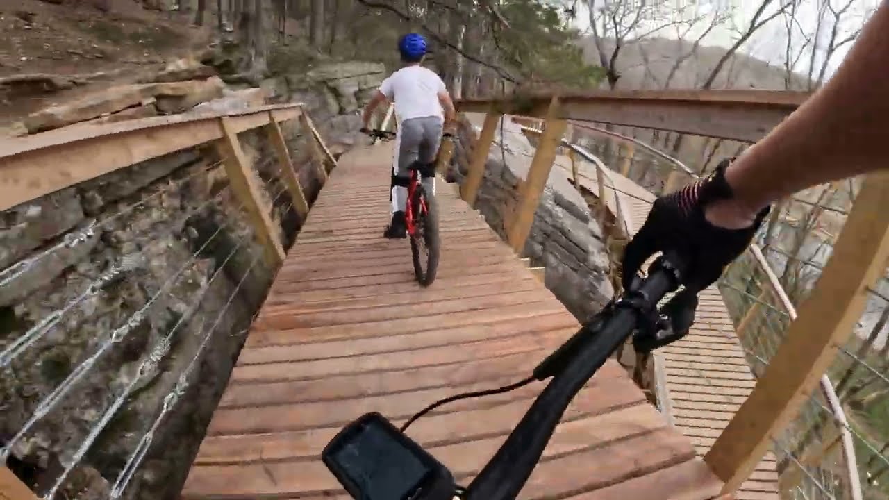 Blowing Springs/ Bentonville.  Brandon on new paved trail Ace of Spades