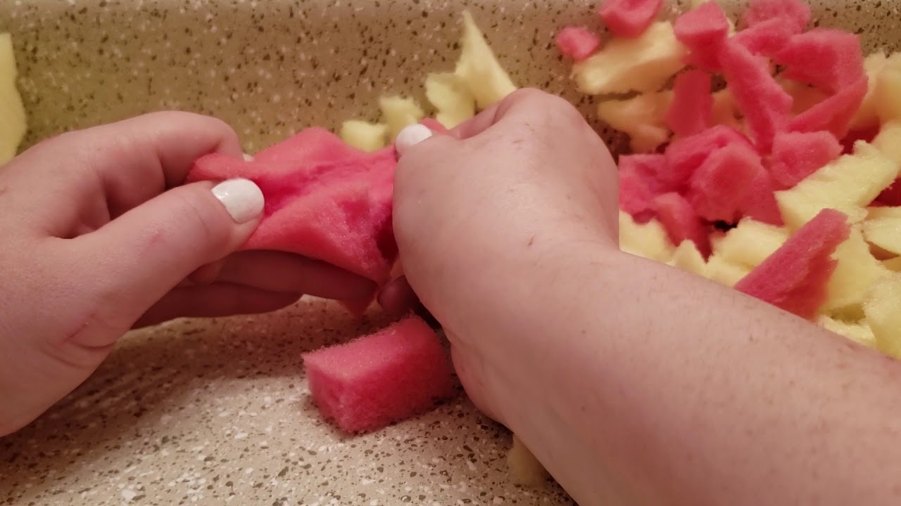 Scratching and Ripping a Ton of Nail Guard Sponges ❤️💛