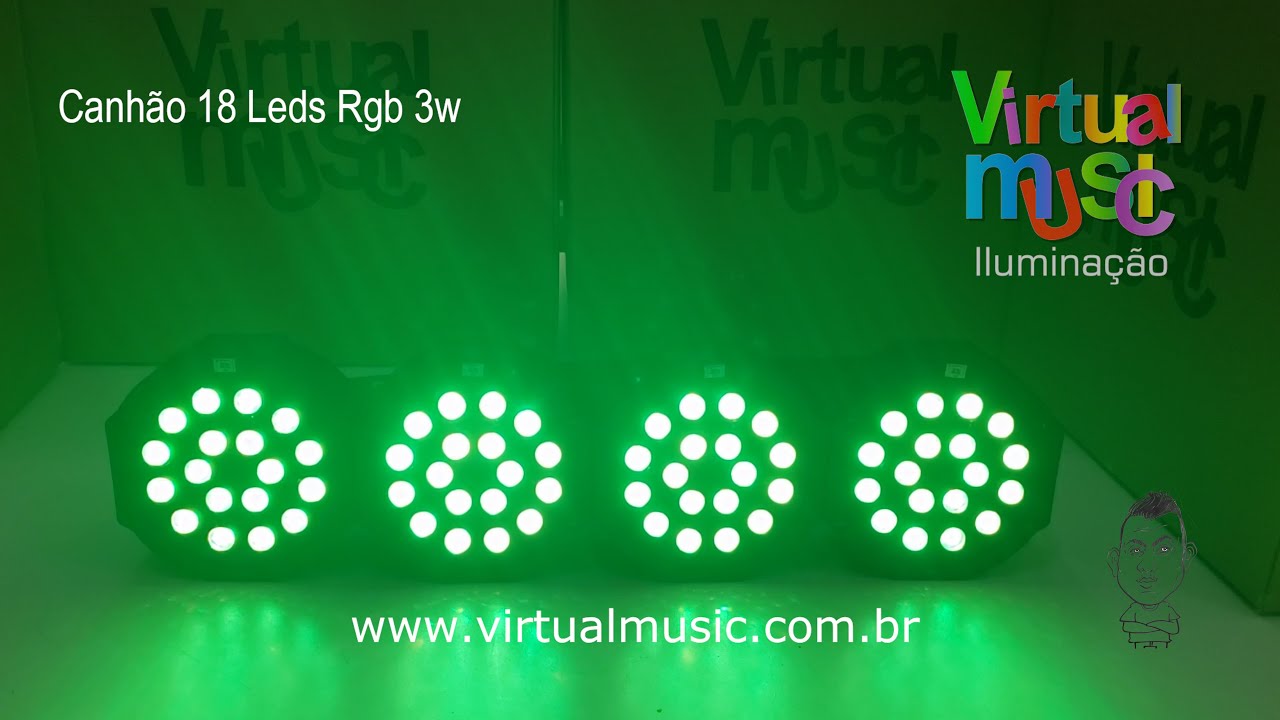 Canhao De Led Refletor Led Par Led 18 Leds Rgb 3w Triled Iluminacao ...