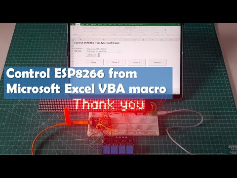 Control ESP8266 from Microsoft Excel using Webserver library