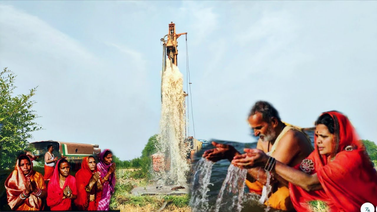 Borewell Drilling Step Into Step 5Hp Motor 24 Feet Deep boring With 32hp Water Checkig Coconut Point